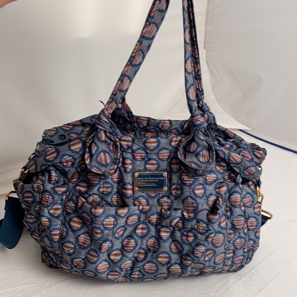 Marc by Marc Jacobs Eliza multicolor teal nylon baby bag